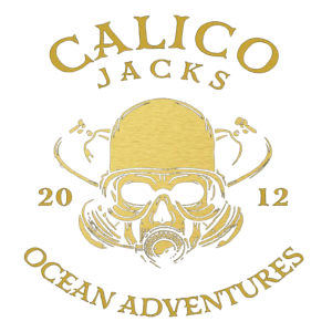 Calico jacks diving school logo.