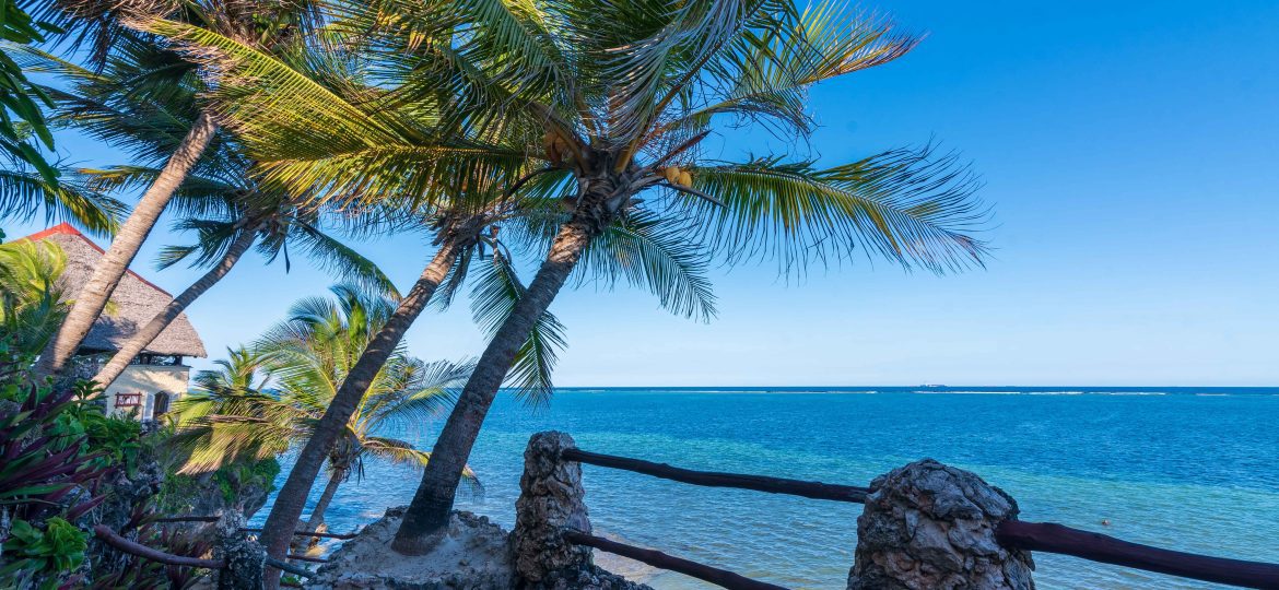 A vantage point at Bahari beach hotel, near the Wabaharia restaurant, Mombasa Nyali.