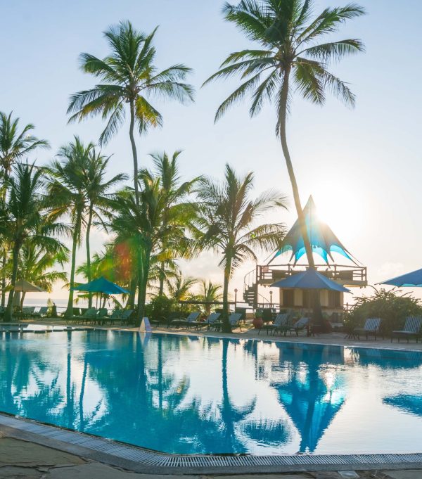 One of the pools at Bahari Beach Hotel Nyali, experiencing the sunset. One of the pools at Bahari Beach Hotel Nyali, experiencing the sunset.